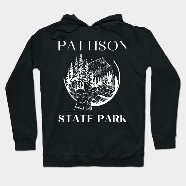 Pattison State Park Waterfall Landscape in the Forest Hoodie by Piggy Boxer